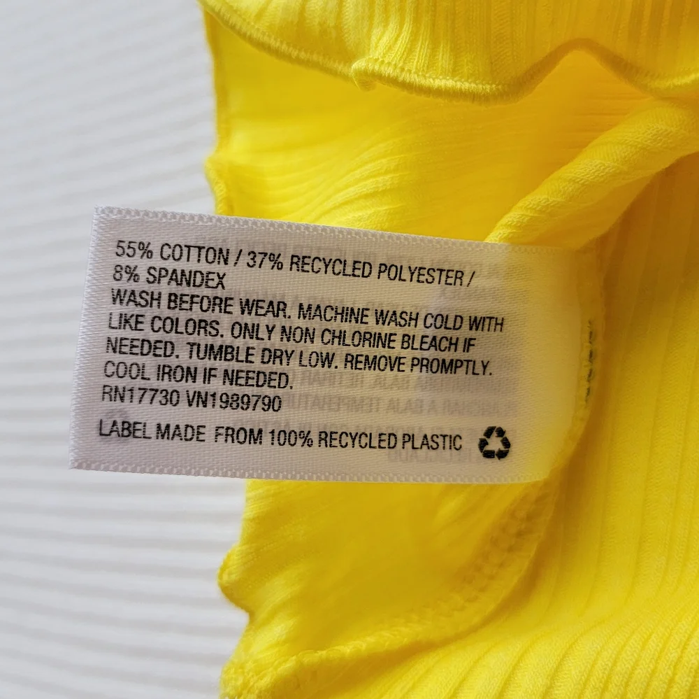 Yellow Sleveless Ribbed Ruffle Tank Top | Cat & Jack